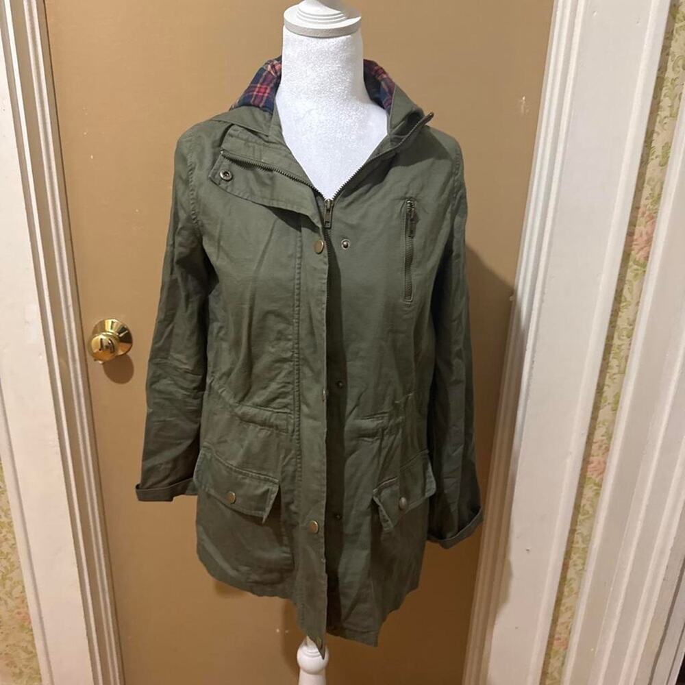 Olive green hooded jacket